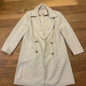 LOFT Women's Double-Breasted Boucle Coat - Cream